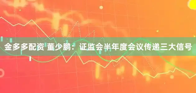 金多多配资 董少鹏：证监会半年度会议传递三大信号