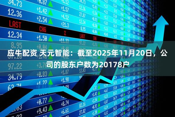 应牛配资 天元智能：截至2025年11月20日，公司的股东户数为20178户